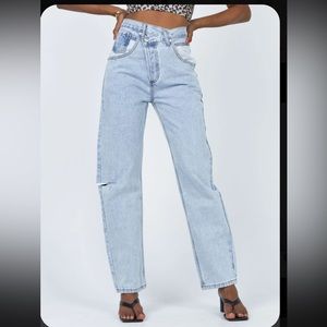 Princess Polly Holly Asymmetric Denim
